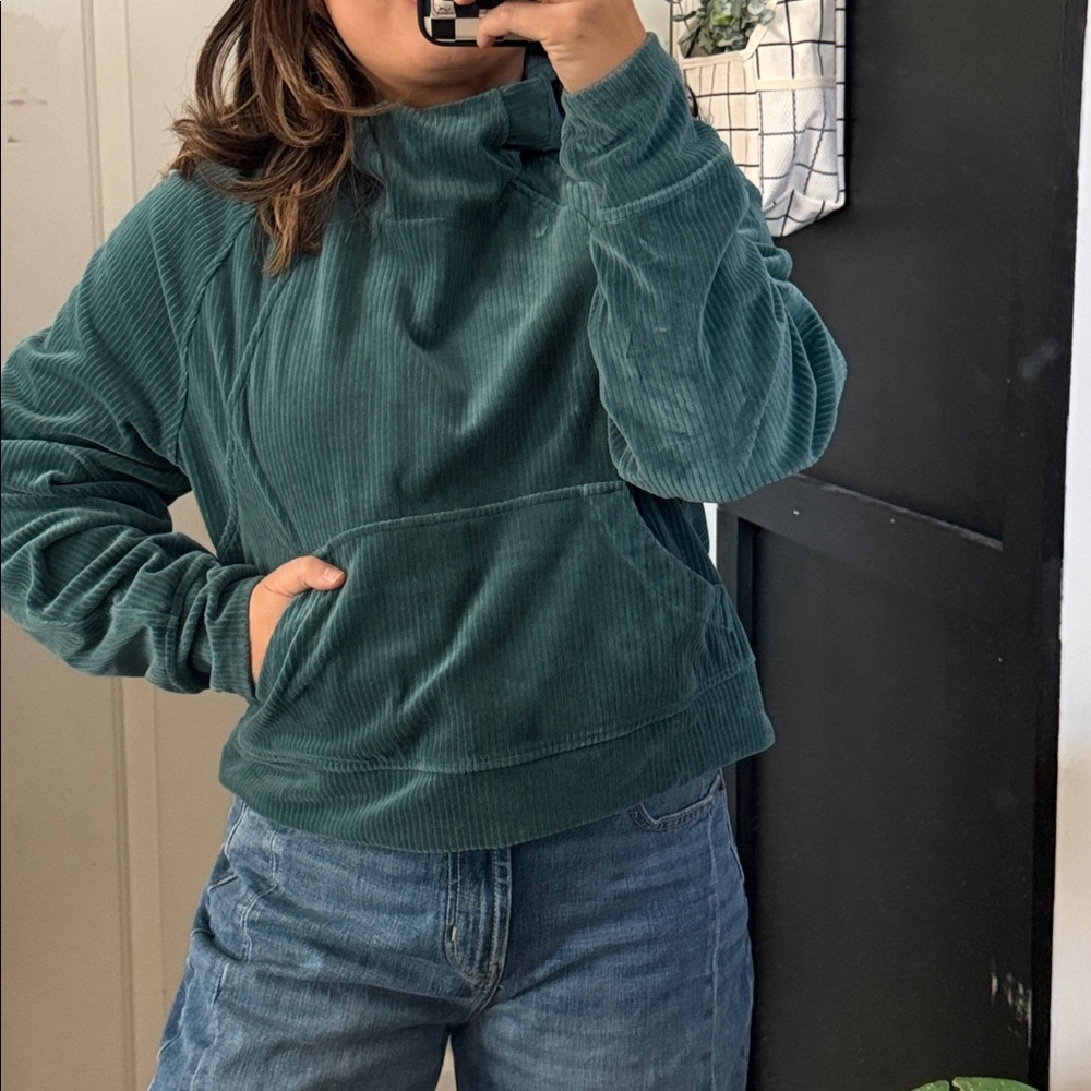 Lululemon Scuba Oversized Hoodie Velvet cord Storm teal XS/S